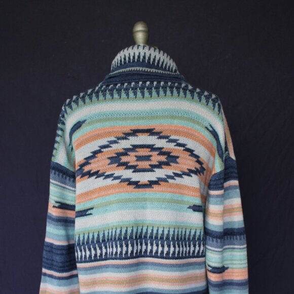 RALPH LAUREN POLO wrap serape blanket Aztec southwestern Cardigan Sweater RRL M - Picture 8 of 10